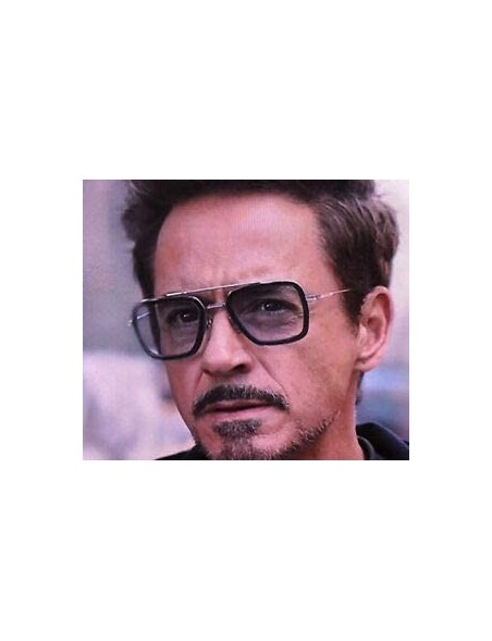 Aviator Nanotech Edition Tony Stark Sunglasses Aviator Square Men Women Iron Man Downey - Gold Frame Gray Lenses - C518Z20MZH...