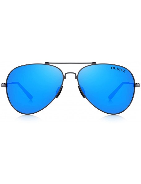 Aviator Men's Polarized Sunglasses for Men Women - Elastic Legs UV 400 Lens Protection - Blue Mirror - CT18MHN0KCT $30.60