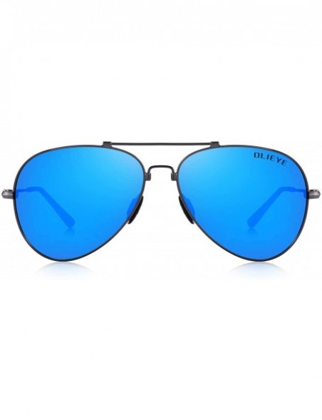 Aviator Men's Polarized Sunglasses for Men Women - Elastic Legs UV 400 Lens Protection - Blue Mirror - CT18MHN0KCT $30.60