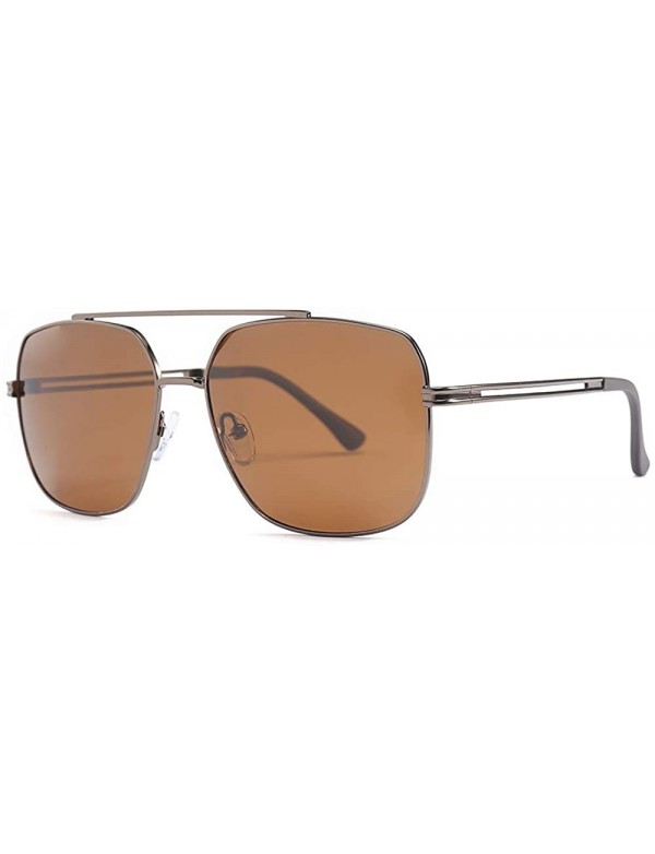 Round Men's polarized TAC1.1 sunglasses new business casual sunglasses - Tawny C5 - CF1905086X2 $13.83