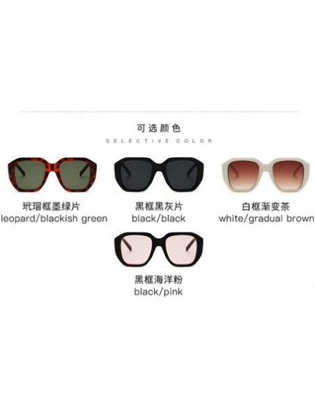 Square 2019 new personality fashion square bean flower fashion retro net red street shot sunglasses UV400 - Black - CU18M8IN7...