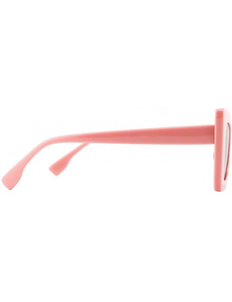 Oversized Retro Cateye Sunglasses for Women UV Protection Fashion Clout Goggles - Pink - C418S8M4UE4 $15.37