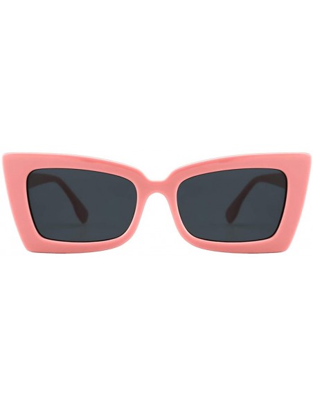 Oversized Retro Cateye Sunglasses for Women UV Protection Fashion Clout Goggles - Pink - C418S8M4UE4 $15.37