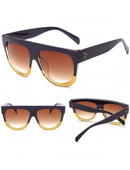 Aviator 2019 Fashion Sunglasses Women Flat Top Style Brand Design Vintage Sun Glasses 6 - 5 - C618YZW7M5G $7.33