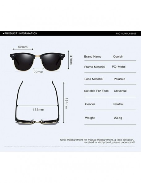 Square Sunglasses Polarized Antiglare Anti ultraviolet Travelling - Blue - C218WNUKQ7L $25.27