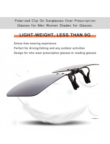 Oval Polarized Clip-on Flip up Metal Clip Sunglasses Unbreakable Driving Fishing Cycling (Grey-big) - CC18CMRNEX4 $10.74