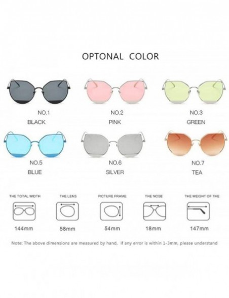 Aviator Sunglasses Women Men Women Glasses Eyewear Accessories Cat Eye NO.1 Black - No.5 Blue - C718YZTO38A $10.51