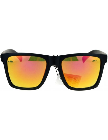 Square KUSH Sunglasses Classic Square Matte Black Frame Mirror Lens UV 400 - Matte Black Red - CQ185WLKI4O $8.51