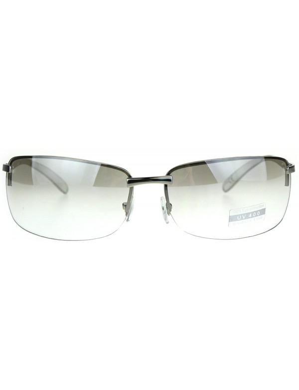 Rectangular Rimless Rectangular Mens Agent Designer Narrow Metal Sunglasses - Clear - CB186H50ICM $13.81