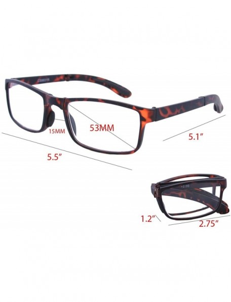 Rectangular Pocket Folding Reading Glasses with Cases R1399SC (Matte Tortoise - +2.00) - CS12GPL58U1 $17.66