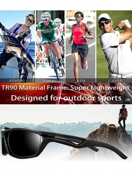 Sport Men's sunglasses polarized sports driving golf running ultra-light frame-Degree - C7198NCXW55 $22.20