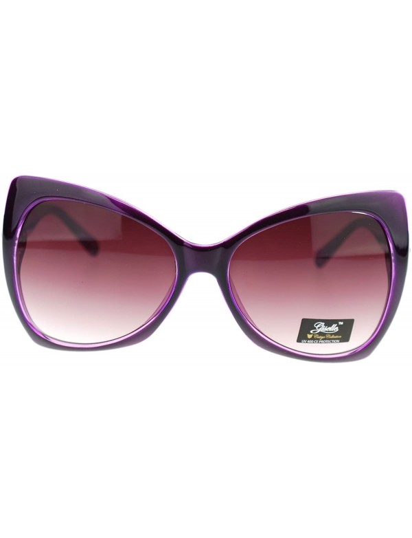 Oversized Womens Large Butterfly Cat Eye Diva Designer Fashion Sunglasses - Purple - C611P94DIOJ $10.34