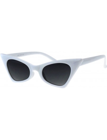 Rectangular Womens Retro Fashion Sunglasses Rectangular Cateye Frame UV 400 - White - C518GLSKH3K $11.33