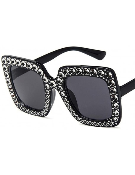 Square 1pcs Women Fashion Square Frame Rhinestone Decor Sunglasses Sunglasses - CQ1906S5IKE $25.86