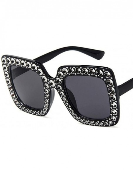 Square 1pcs Women Fashion Square Frame Rhinestone Decor Sunglasses Sunglasses - CQ1906S5IKE $25.86