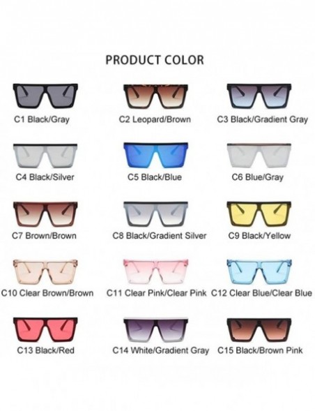 Square Square Oversized Sunglasses for Women and Men Driving Travel Glasses Trend Colorful Sunshade - CK19844I5TL $9.65