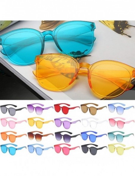 Semi-rimless Sunglasses Transparent Lightweight - H - C8194Y80DGX $7.11