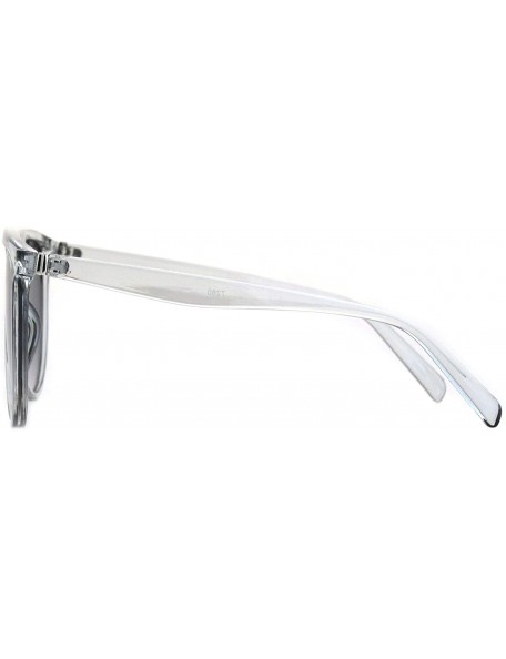 Oversized Mens Flat Top Mobster Oversize Plastic Retro Sunglasses - Clear Smoke - CK18K0Q0X2G $9.59