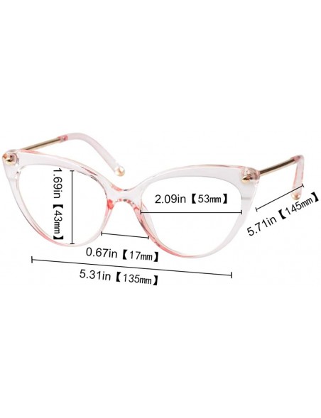 Oversized Ladies Oversized Cat Eye Reading Glass Modern Eyeglass Frame - Transparent Pink - CY18HLUS0Y4 $15.67