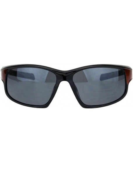 Rectangular Xloop Sunglasses Mens Wrap Around Rectangular Sporty Frame UV 400 - Black Orange - CA18OYWXM74 $8.45