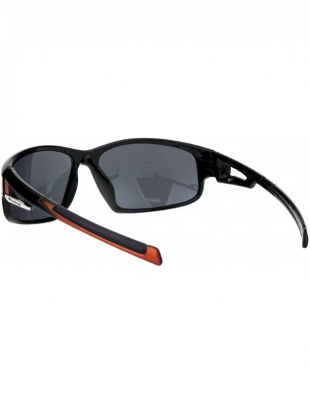 Rectangular Xloop Sunglasses Mens Wrap Around Rectangular Sporty Frame UV 400 - Black Orange - CA18OYWXM74 $8.45