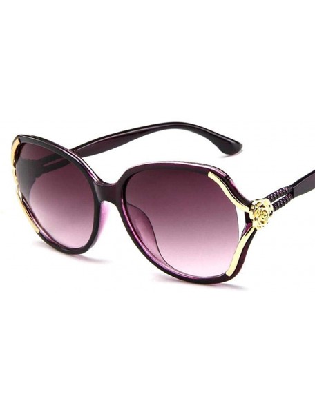 Oversized 2019 Flower Sunglasses Women Gradient Classic Vintage Ladies Oversized Sun Red - Red Wine - CT18Y2O8HZT $12.58