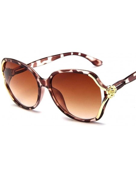 Oversized 2019 Flower Sunglasses Women Gradient Classic Vintage Ladies Oversized Sun Red - Red Wine - CT18Y2O8HZT $12.58