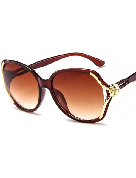 Oversized 2019 Flower Sunglasses Women Gradient Classic Vintage Ladies Oversized Sun Red - Red Wine - CT18Y2O8HZT $12.58