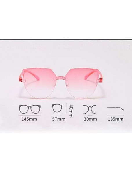 Oversized Frameless Multilateral Shaped Sunglasses One Piece Jelly Candy Colorful Unisex - D - C2190G74T2W $7.76