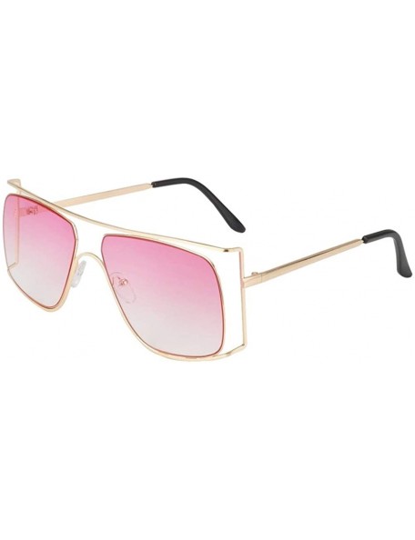 Oversized Oversize Frames Sunglasses for Women Unique Metal Frame Eyeglasse UV400 - C8 Light Brown - CZ198KK3C2A $15.67