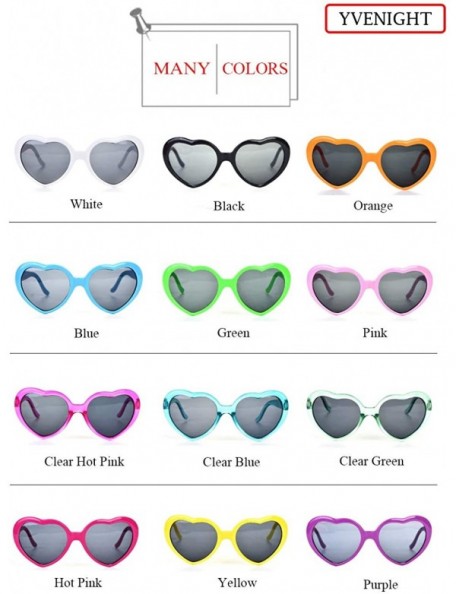 Oversized YVENIGHT 8 Pack of Neon Colors Heart Shaped Sunglasses in Bulk for Women Bachelorette Party Favors Accessories - CR...