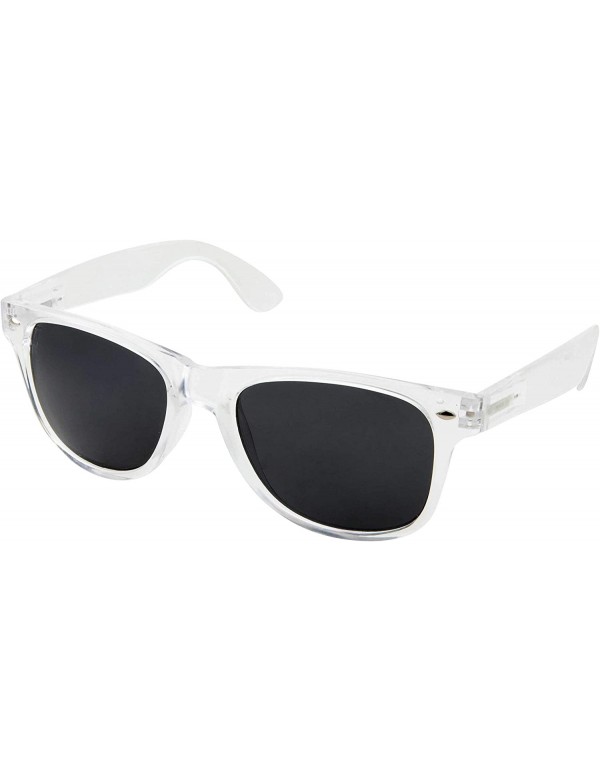 Wayfarer Inspired Crystal Clear Frame Transparent Glasses - Smoke Lens - C712BNR50KZ $9.91