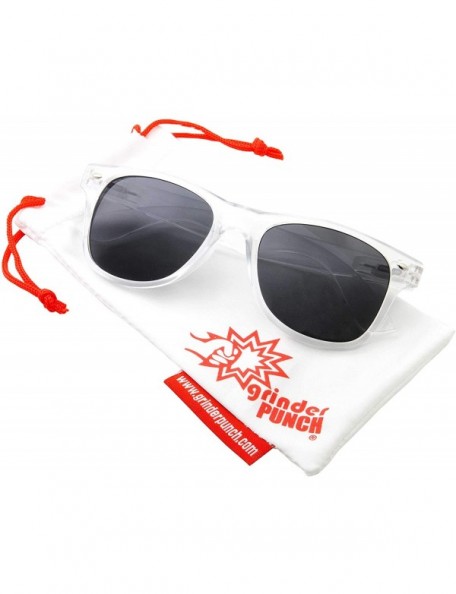 Wayfarer Inspired Crystal Clear Frame Transparent Glasses - Smoke Lens - C712BNR50KZ $9.91