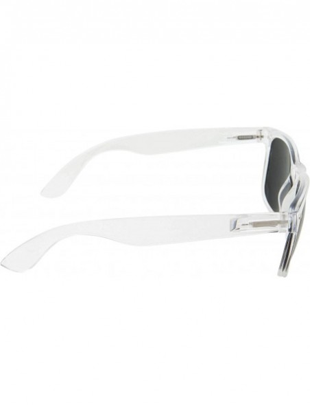 Wayfarer Inspired Crystal Clear Frame Transparent Glasses - Smoke Lens - C712BNR50KZ $9.91