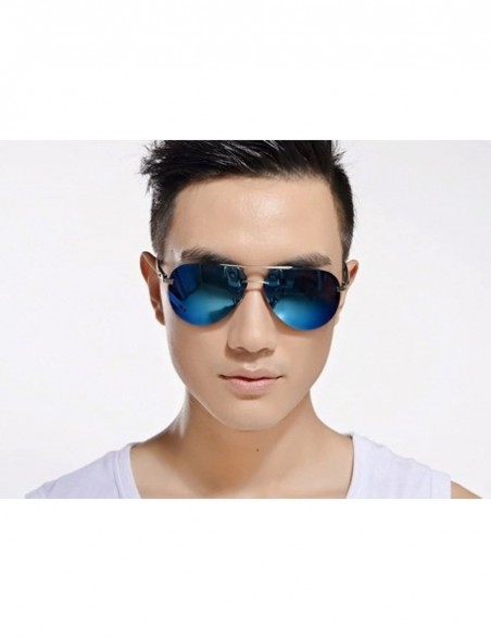 Goggle Men's UV400 Driving Polarized Sunglasses Sports Goggles Glasses - Blue - CH17YSC8G2D $9.55