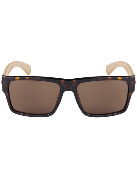 Rectangular Square Bamboo Polarized Sunglasses 540894BM-P - Demi - CN124R28TRJ $15.86