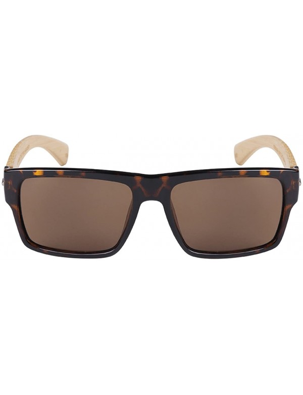 Square Bamboo Polarized Sunglasses 540894BM-P - Demi - CN124R28TRJ