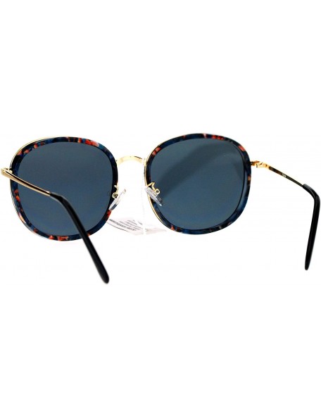 Square Retro Modern Fashion Sunglasses Womens Vintage Round Square Shades UV 400 - Blue Marble - C0185RW6LT2 $9.60