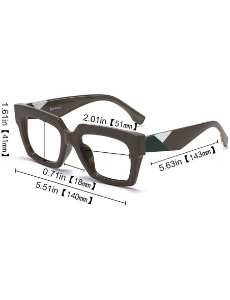 Oversized Anti-Blue Blocker Light Square Reading Glasses w/Leopard Arms - 2 Pairs /Anti Blue - Blue+gray - C018YR2XYSA $23.83