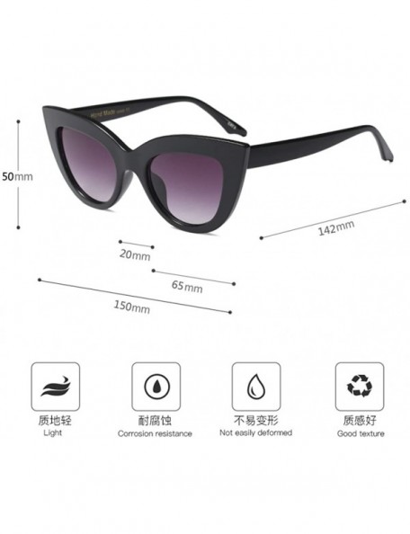 Wayfarer Vintage Cat Eye Style Oversized Holiday Womens Sunglasses Designer - Black - C218G7T24TT $11.15