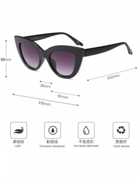 Wayfarer Vintage Cat Eye Style Oversized Holiday Womens Sunglasses Designer - Black - C218G7T24TT $11.15