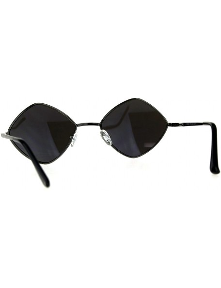 Rectangular Mens Pimp Hippie Diamond Color Mirror Square Metal Rim Sunglasses - Gunmetal Blue - C918CMOTW3D $15.20