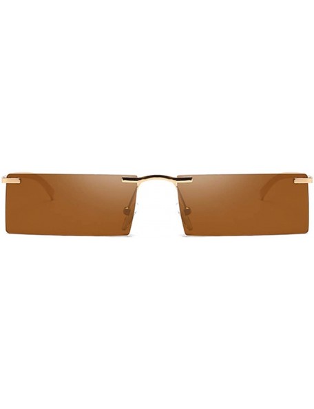 Rectangular Retro Vintage Small Square Eyeglasses Plastic Lenses Sunglasses UV400 - Gold Brown - C618N92NQMM $9.36