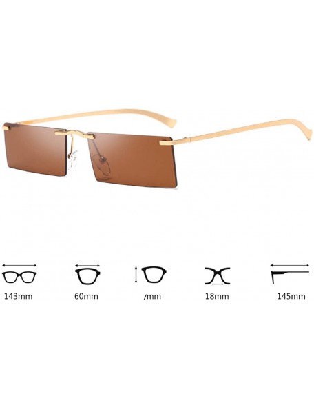 Rectangular Retro Vintage Small Square Eyeglasses Plastic Lenses Sunglasses UV400 - Gold Brown - C618N92NQMM $9.36