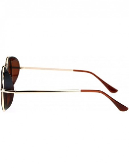 Round Side Cover Sunglasses Round Circle Double Frame Unisex Fashion Shades - Brown (Brown) - CL18793IKIN $9.79