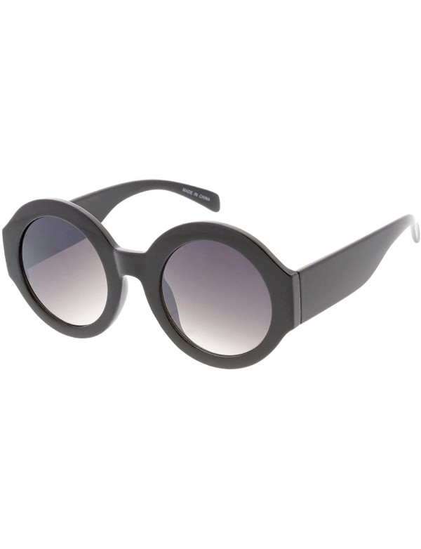 Round Heritage Modern "Tunnel Vision" Simple Round Thick Frame Sunglasses - Black - CM18GY5UE5R $8.88