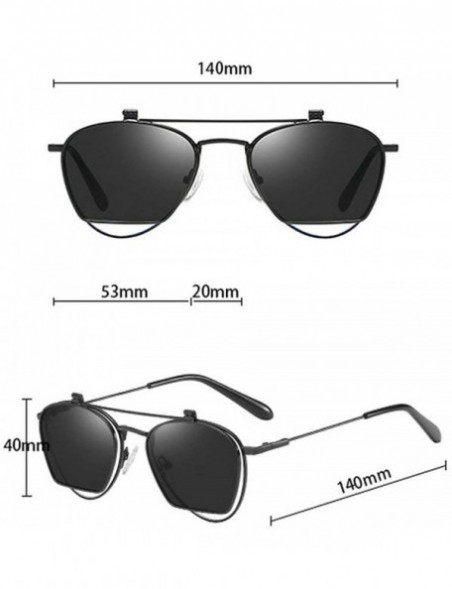 Round 2019 New Oversized Flip Punk Sun Glasses Luxury Brand Designer Unisex Round Polarized Sunglasses Shades - CO18ME5NAQS $...