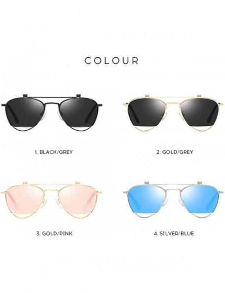 Round 2019 New Oversized Flip Punk Sun Glasses Luxury Brand Designer Unisex Round Polarized Sunglasses Shades - CO18ME5NAQS $...