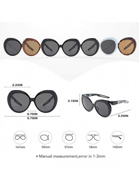 Oversized Hollow Out Legs Oversized Round Sunglasses for Women and Men UV400 - C2 - CE198CZSUOZ $11.34