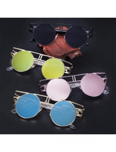 Round Round Sunglasses Men Women Fashion Glasses Retro Frame Vintage Sunglasses - C6 - CC18WWMKWY7 $37.27